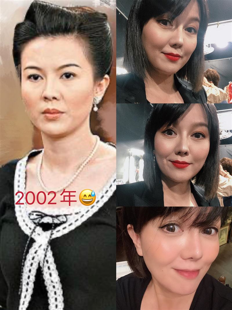 苗可麗分享20年比對照。(圖/翻攝自苗可麗臉書)