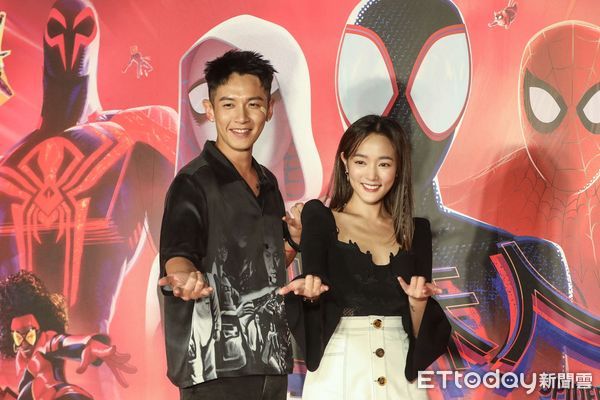 ▲王淨、柯震東《蜘蛛人：穿越新宇宙》中文版首映會。（圖／記者林敬旻攝）