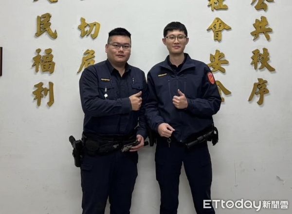 ▲貨車衝撞八堵分駐所，24歲員警蘇昱鴻（右）傷重不治。（圖／記者郭世賢翻攝，下同）
