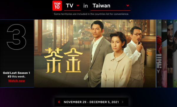 ▲▼《華燈初上》12月首週Netflix台排行榜第一。第二名《地獄公使》、第三名《茶金》。（圖／翻攝Netflix Top 10網站）