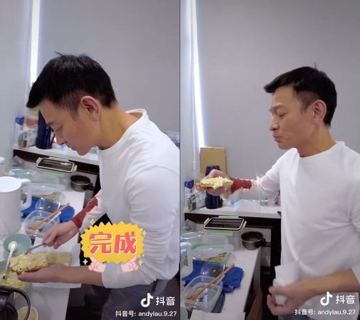 ▲劉德華親自下廚。(圖/翻攝自劉德華抖音)