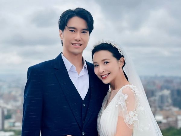 ▲吳婉君《愛的榮耀》披婚紗太美了！首次合作的洪浩竣一度看傻。（圖／民視提供）