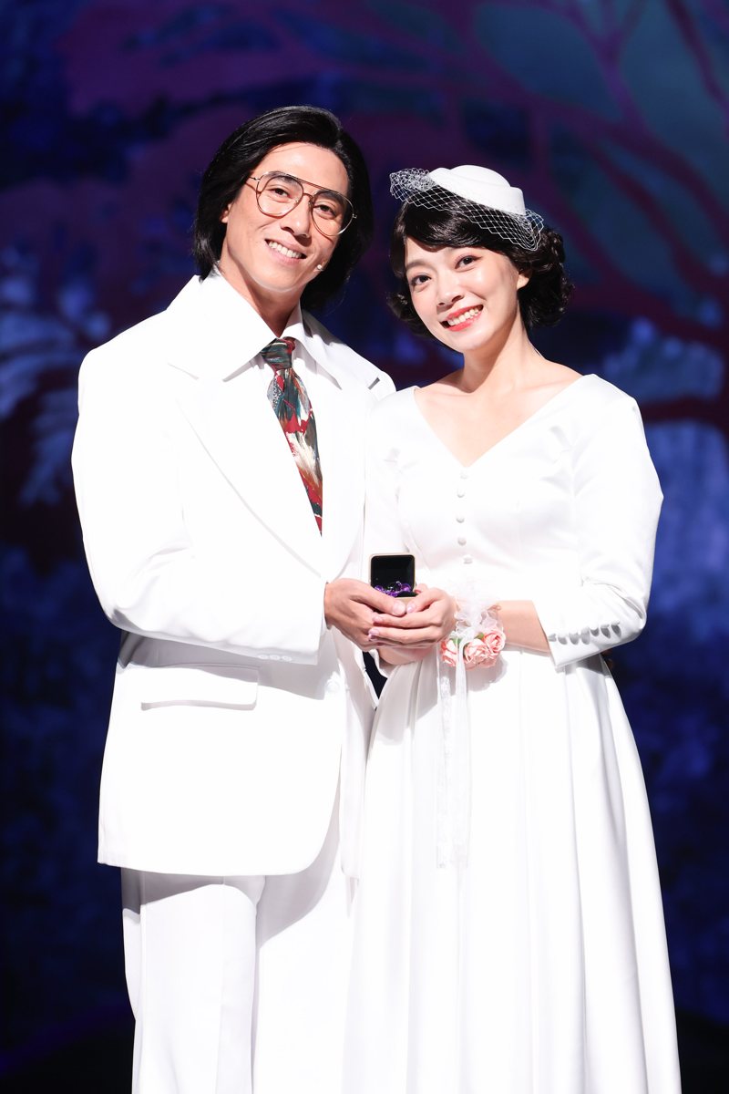 莊凱勛(左)、林雨宣為「你的故事我的夢」彩排婚禮戲。記者林士傑/攝影