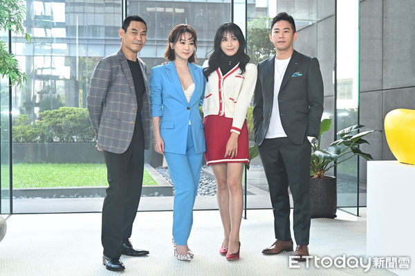 ▲▼夏靖庭(左起)、游詩璟、許鈞鈞、Junior韓宜邦出席三立台劇《天道》 新卡司發佈會。(圖/記者李毓康攝)