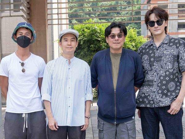 ▲《有生之年》製作人林心如 花了兩年多籌備新作。(左起)吳慷仁、編劇杜政哲、導演許肇任、鄭元暢(圖/TVBS提供)