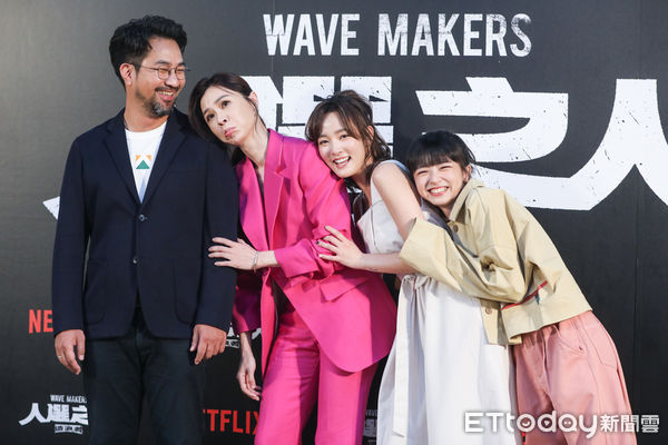 ▲謝盈萱、黃健瑋、王凈、陳姸霏出席《人選之人 - 造浪者》媒體聯訪。（圖／記者林敬旻攝）