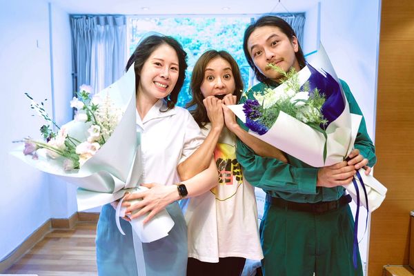 ▲《新手上路》爆花（蔡亘晏）、劉冠廷、陳意涵、黃冠智、楊銘威、天心、于子育、導演洪子鵬。（圖／文策院、四方四隅提供）
