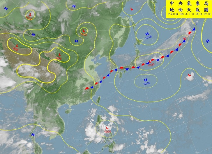 天氣圖。(圖/氣象局) 天氣圖。(圖/氣象局)
