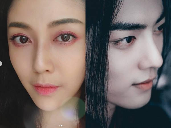 ▲▼韓瑜模仿《陳情令》男主角肖戰眼妝。(圖/翻攝自韓瑜IG、《陳情令》劇照) ▲▼韓瑜模仿《陳情令》男主角肖戰眼妝。(圖/翻攝自韓瑜IG、《陳情令》劇照)